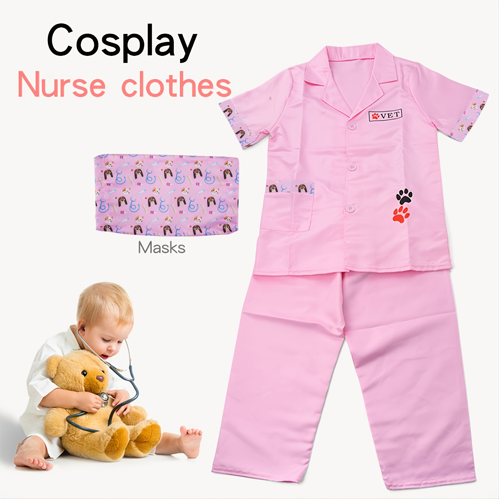 Kids Toys Doctor Set - เด็กสัตว์เลี้ยงหมอเล่นบทบาทสัตวแพทย์เสื้อผ้าครอบครัวแต่งตัวของเล่น