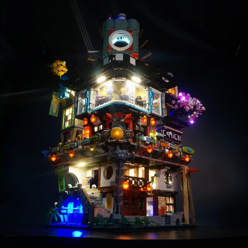 Lego Set City - ไม่มีโคมไฟบล็อกต่อประกอบสำหรับเลโก้ซิตี้ 70620 ของเล่น DIY ของขวัญ ชุดไฟเท่านั้น