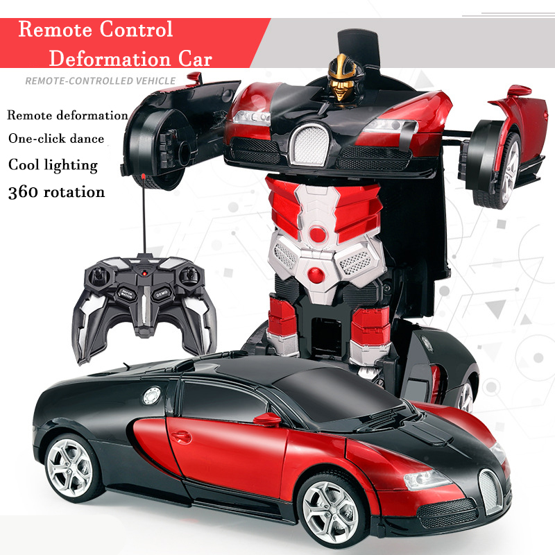 Kids Toys Electric - รถบังคับวิทยุ 2in1 แปลงร่างเป็นหุ่นยนต์ แปลงร่างได้ด้วยปุ่มเดียว รถสปอร์ตบังคับวิทยุสำหรับเล่นกลางแจ้ง ของเล่นเด็กผู้ชาย