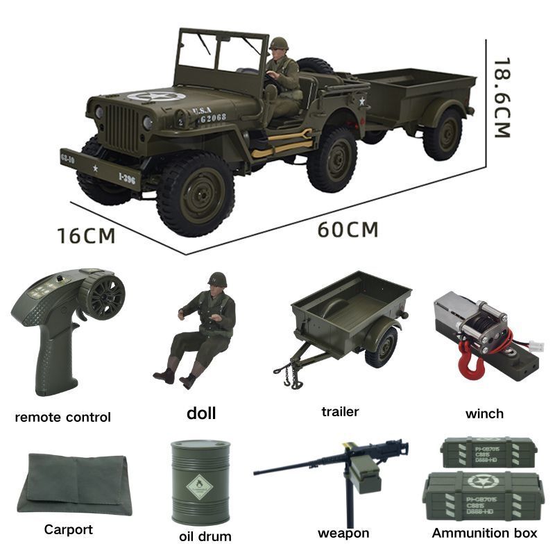 Kids Toys Jeep - รถบังคับวิทยุ JJRC C8815 รุ่น 1941 JEEP