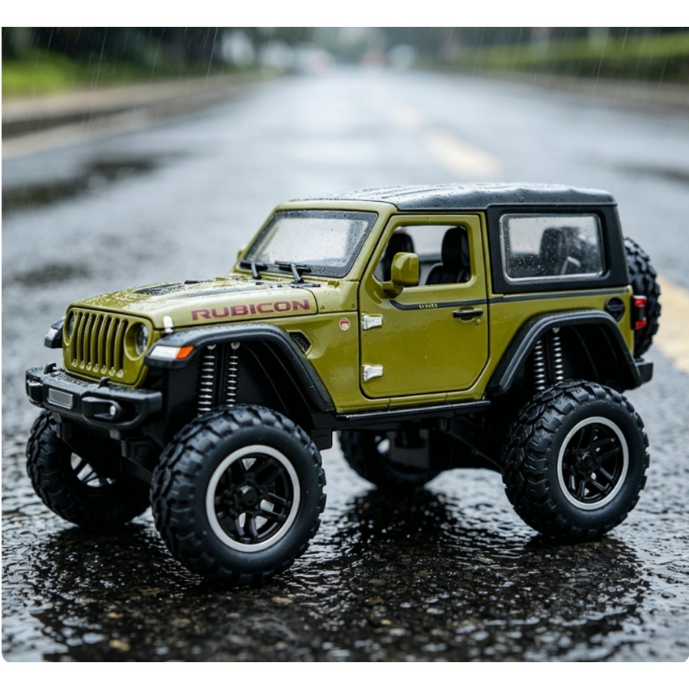 Kids Toys Jeep - รถจี๊ปบิ๊กวีลออฟโรด 1:24 รุ่นไดแคสต์ ของเล่นเด็ก วัสดุโลหะผสม พร้อมเสียงและไฟจำลอง