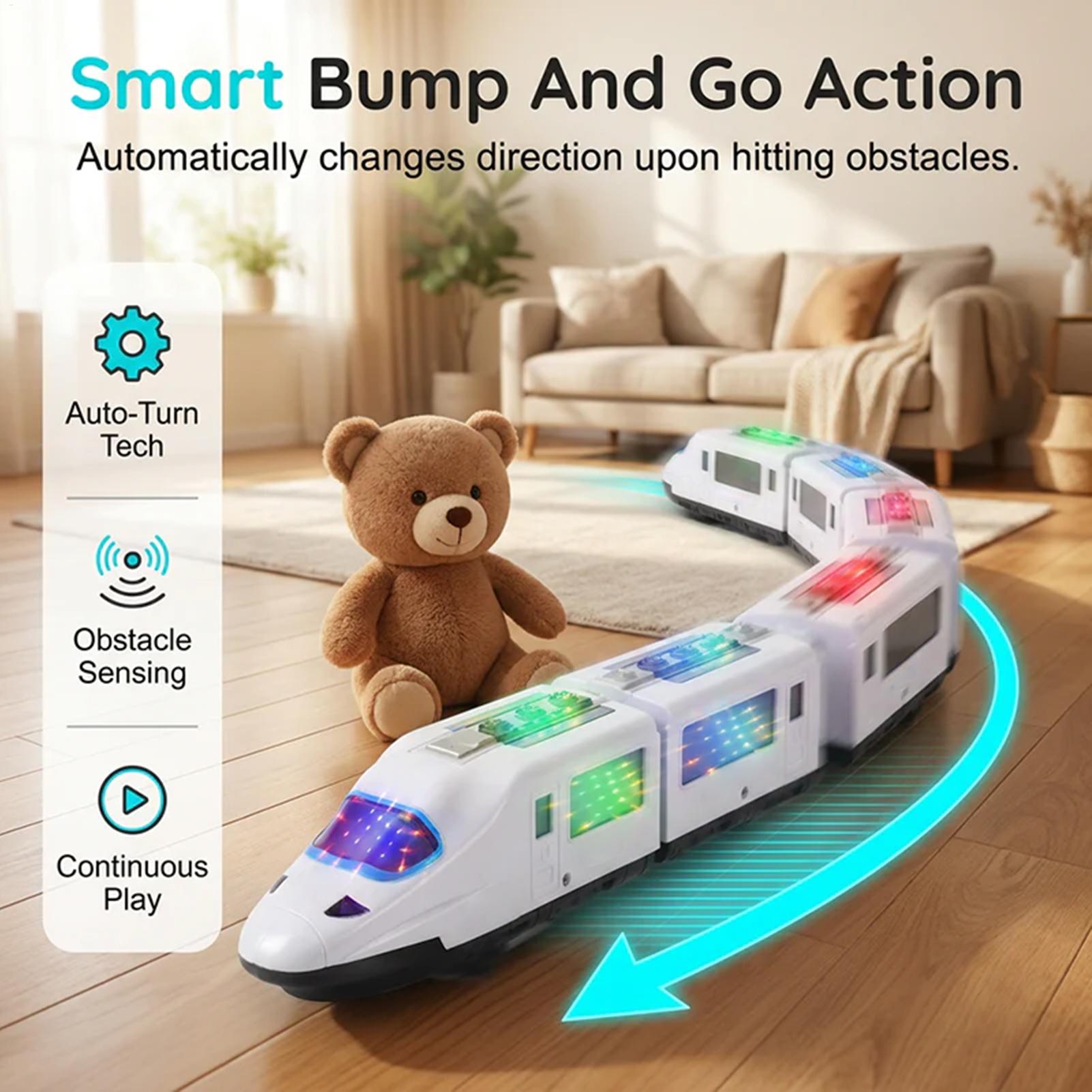 Kids Toys Electric - รถไฟของเล่นสำหรับเด็ก ชุดรถไฟไฟฟ้าแบบเรโทร สนุกสนาน พร้อมแสงไฟ สำหรับเด็กชาย เด็กหญิง