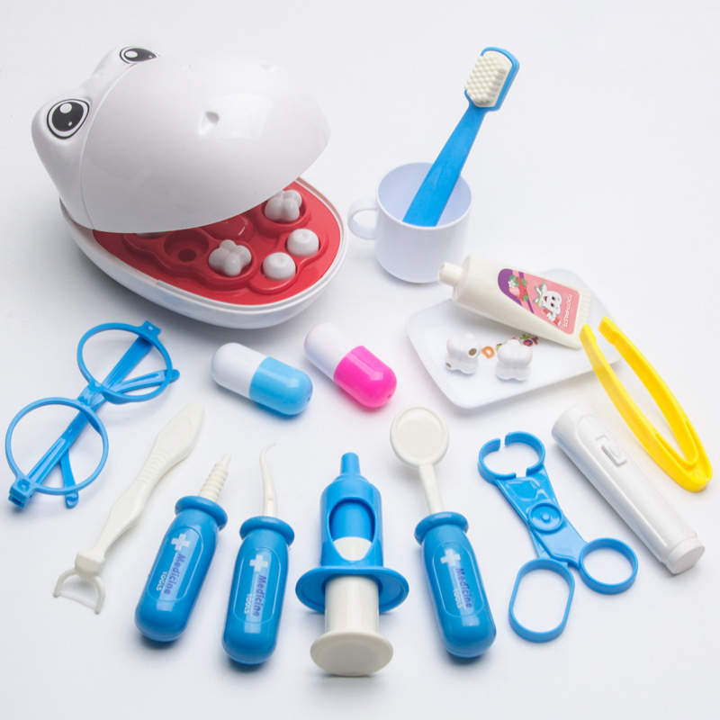 Kids Toys Doctor Set - สัตว์เลี้ยงทันตแพทย์ของเล่นแกล้งเล่นหมอ Educationa ของเล่นเด็กจําลองยาฟันสกัดฟันชุดของขวัญสําหรับเด็ก