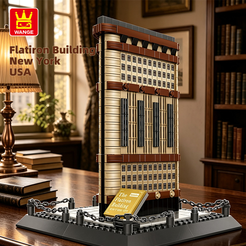 Kids Toys Nyc - WANGE 4220 ชุดตัวต่ออาคาร Flatiron นิวยอร์ก กล่องของขวัญสถาปัตยกรรม