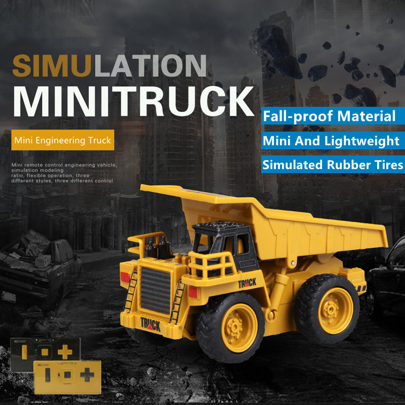Kids Toys Under £5 - MINI Volume รีโมทคอนโทรล Bulldozer รถเครนจําลองยางยาง Fall-proof