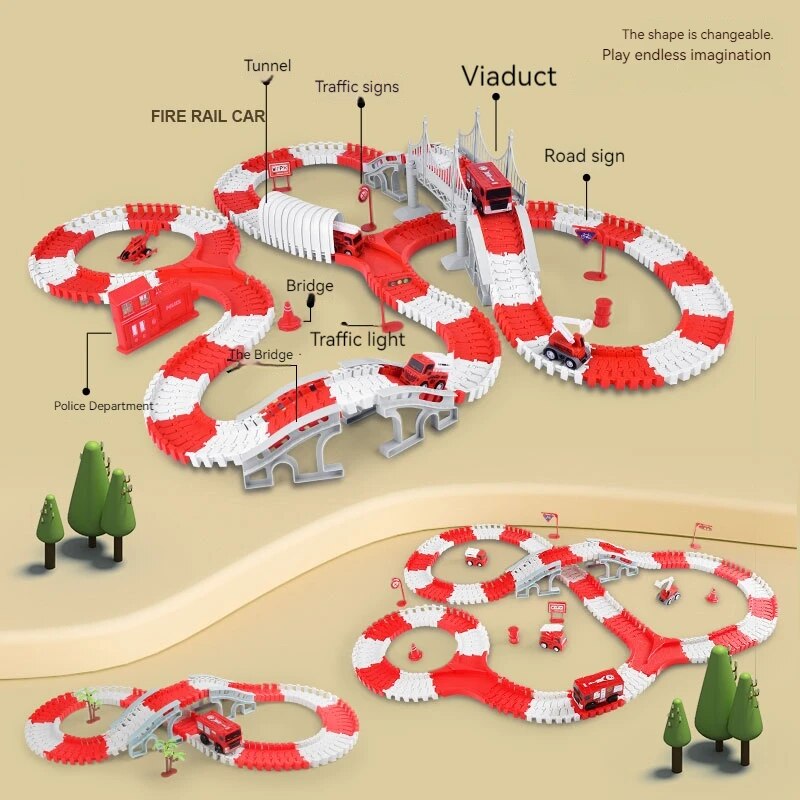 Fire Engine TRACK ประกอบรถวิศว - Sandbox Play Set บทวิจารณ์และราคา