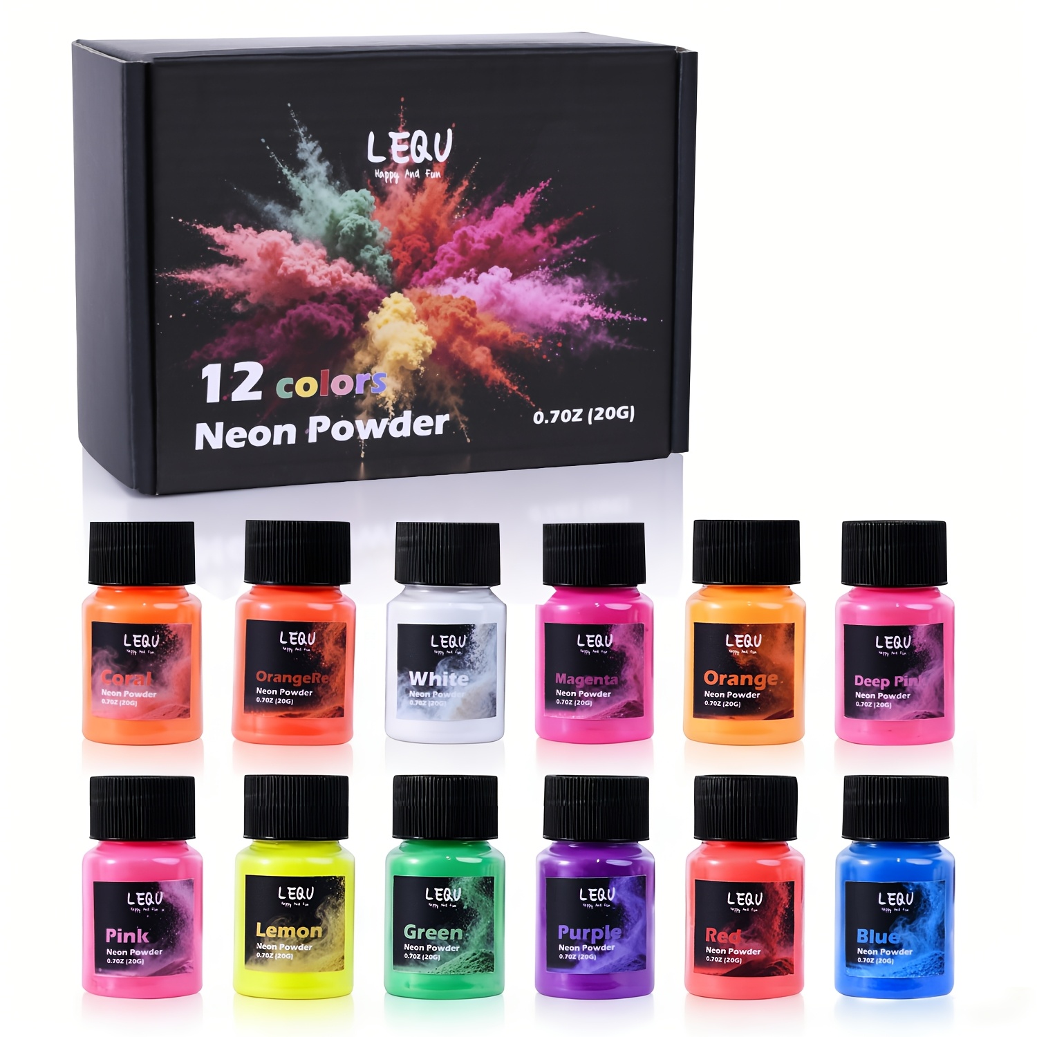 LEQU ผงสีเรซินนีออนเรืองแสง 12 - Slime Making Kit บทวิจารณ์และราคา