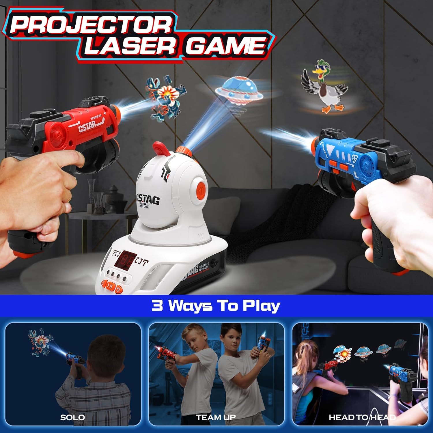 CSTAG โปรเจคเตอร์เป็ด UFO การล - Laser Tag Set Kids บทวิจารณ์และราคา