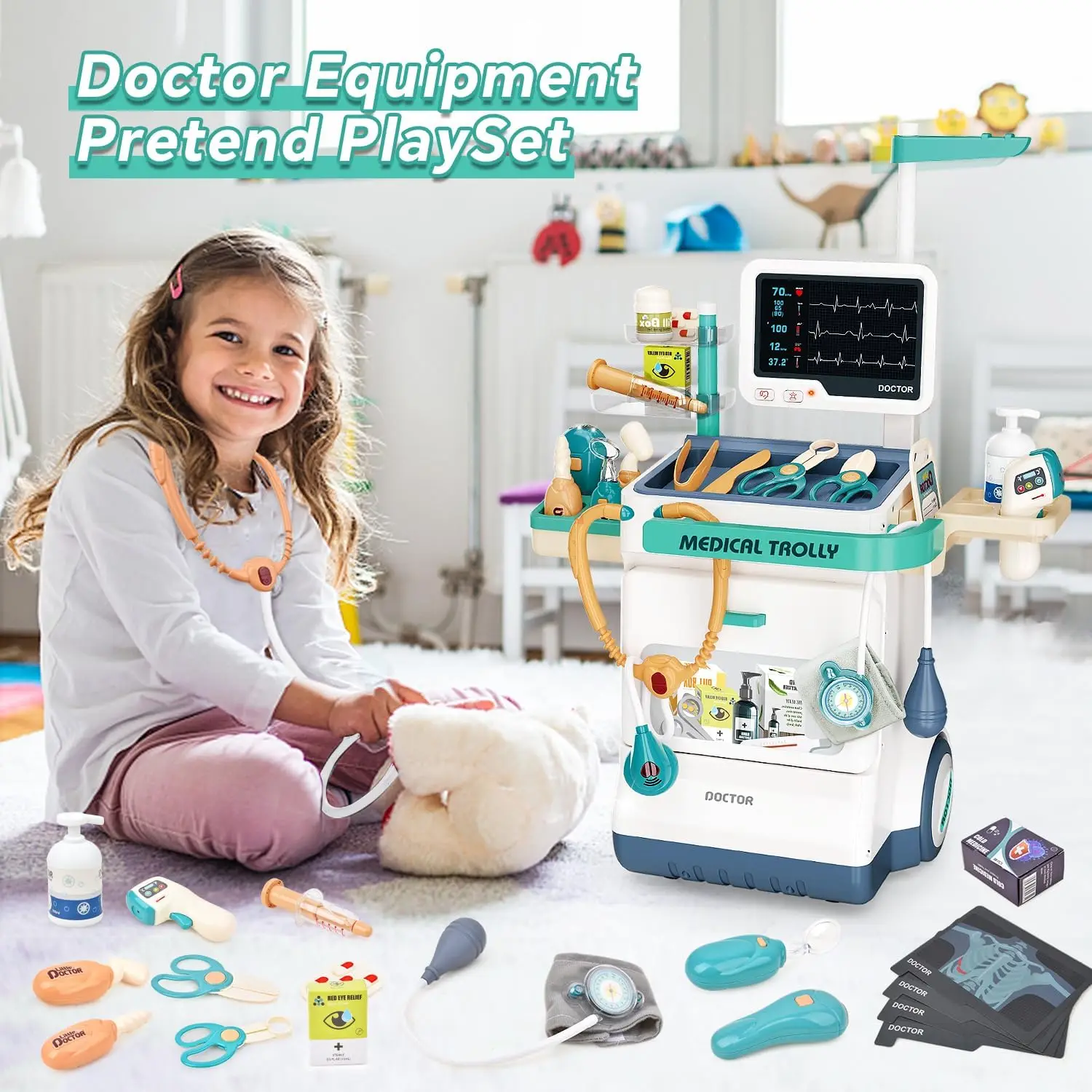 เล่นหมอเครื่องมือหูฟังของเล่นห - Kids Toys Doctor Set บทวิจารณ์และราคา