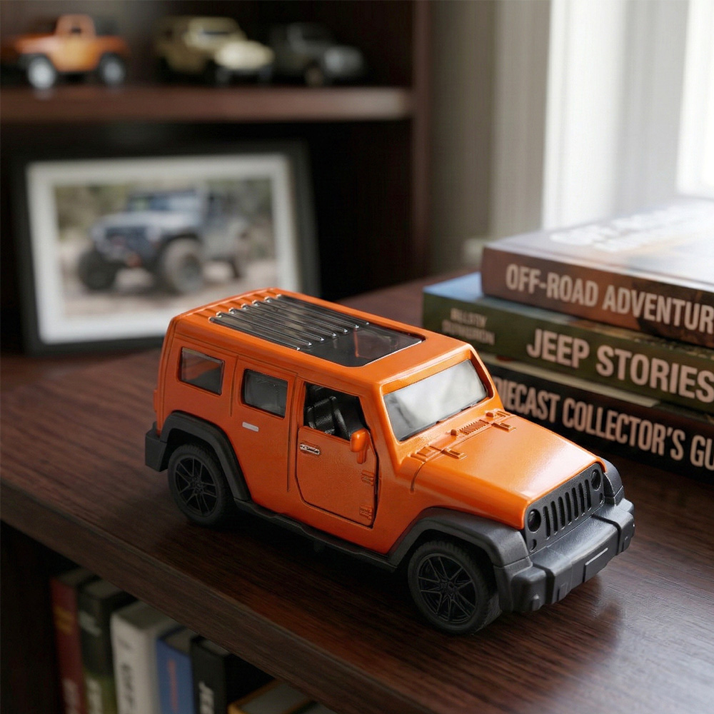 1:43 โมเดลรถจี๊ปสีส้มแบบหล่อขึ - Kids Toys Jeep บทวิจารณ์และราคา