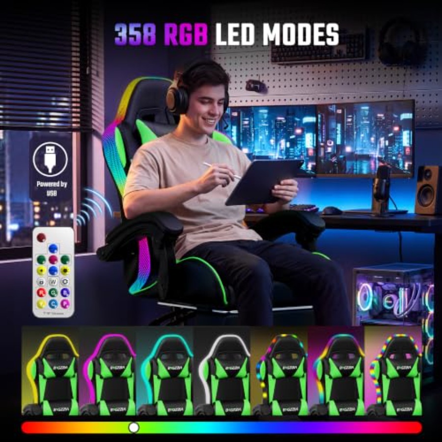 เก้าอี้เกมมิ่ง RGB พร้อมที่วาง - Kids & Toys Expo Saudi Arabia บทวิจารณ์และราคา